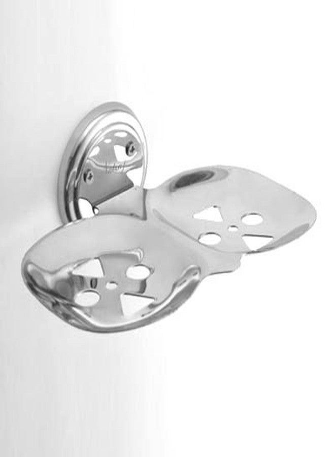 Salonica Bathroom Double Soap Dish | Soap Holder Stainless Steel Sliver Chorme